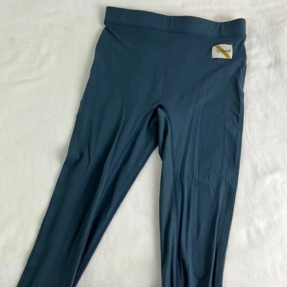 TRACKSMITH Turnover Stretch-Jersey Tights Blue Full Zip Pocket Trainning Size S